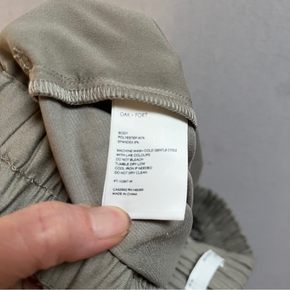 Oak + Fort Straight Leg Casual Tan Pull on Trouser Pants Sz M - Picture 6 of 11